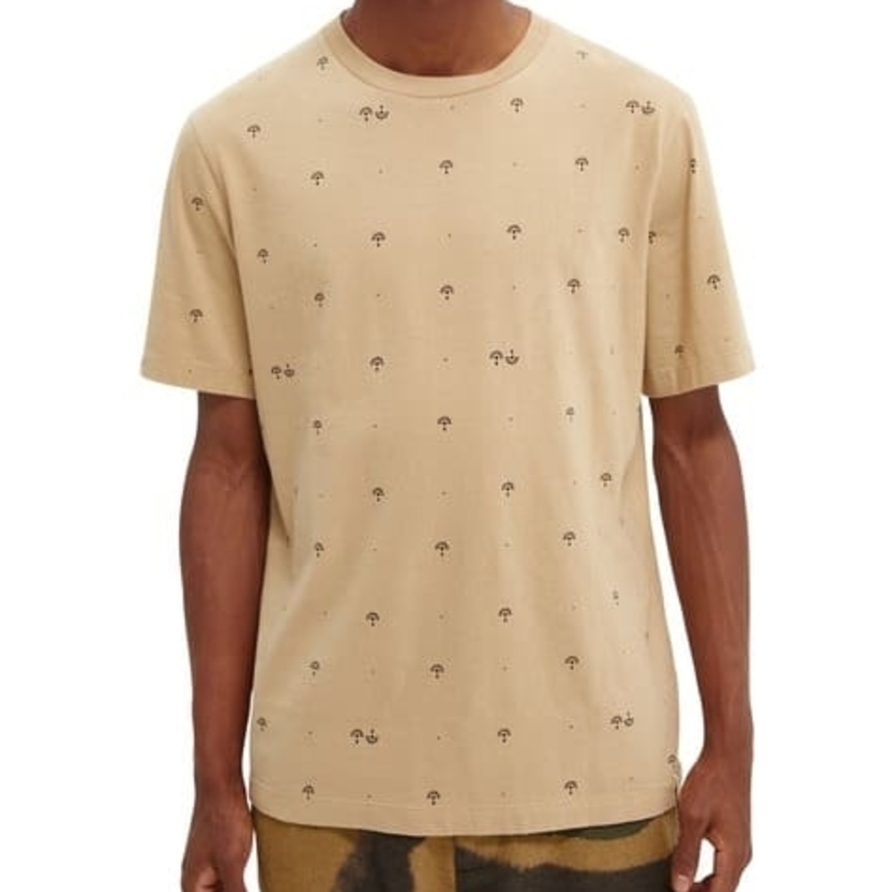 Men's Beige Scotch & Soda Orfanic Printed Tee S